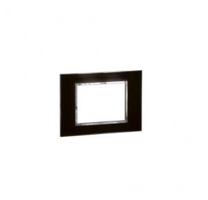 Legrand Arteor Mirror Black Cover Plate With Frame, 3 M, 5757 23